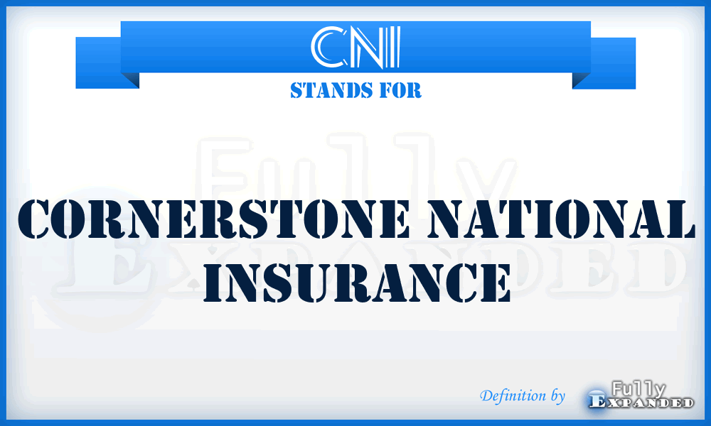 CNI - Cornerstone National Insurance