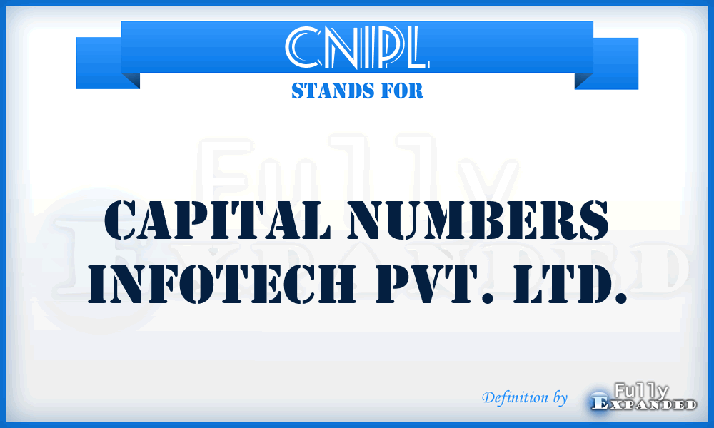 CNIPL - Capital Numbers Infotech Pvt. Ltd.