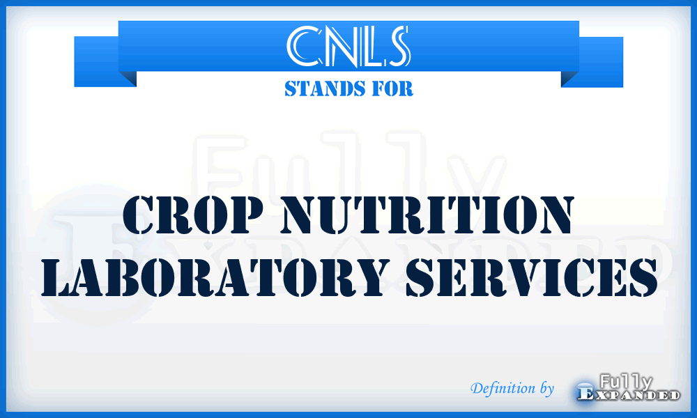 CNLS - Crop Nutrition Laboratory Services