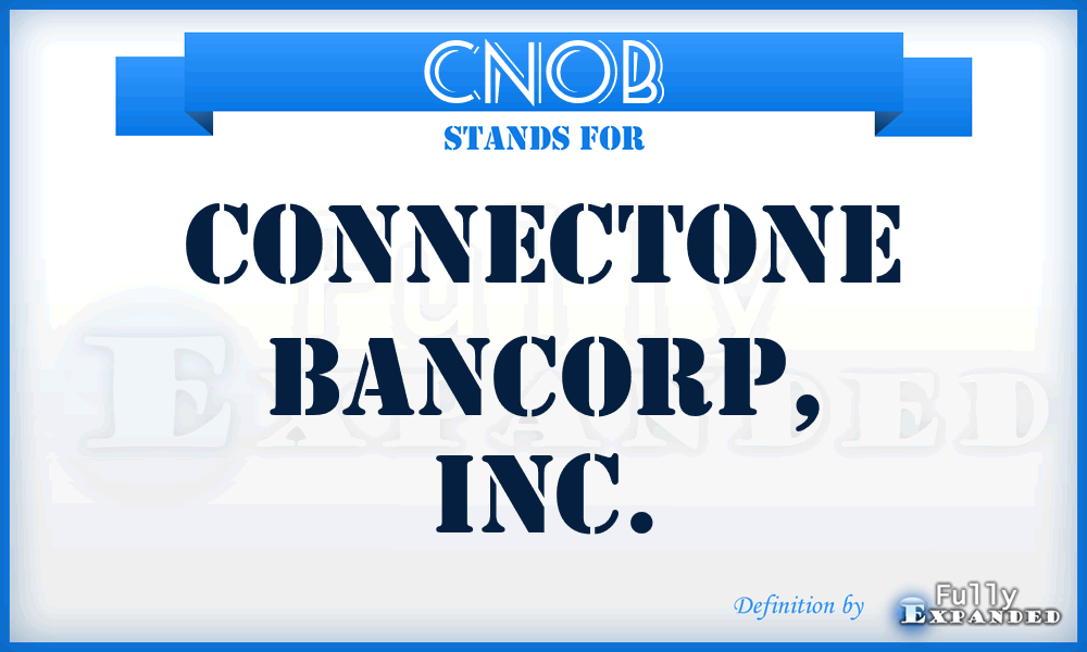 CNOB - ConnectOne Bancorp, Inc.