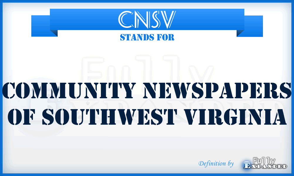 CNSV - Community Newspapers of Southwest Virginia