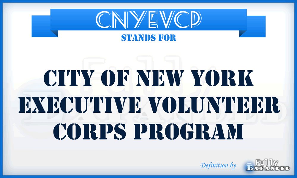 CNYEVCP - City of New York Executive Volunteer Corps Program