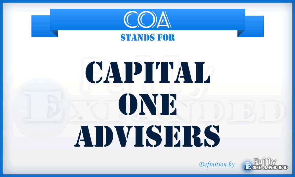 COA - Capital One Advisers