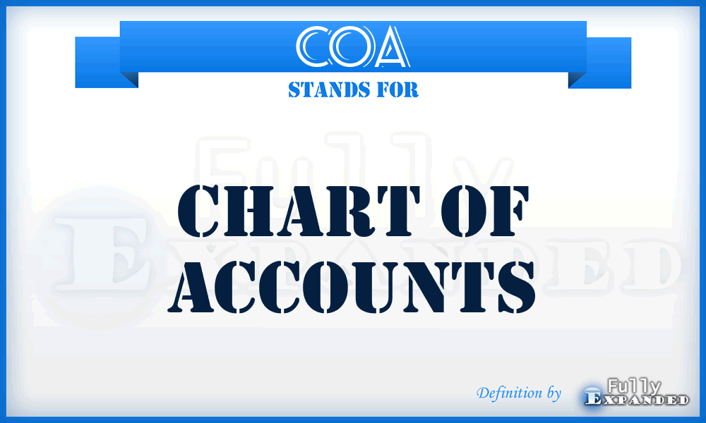 COA - Chart of Accounts