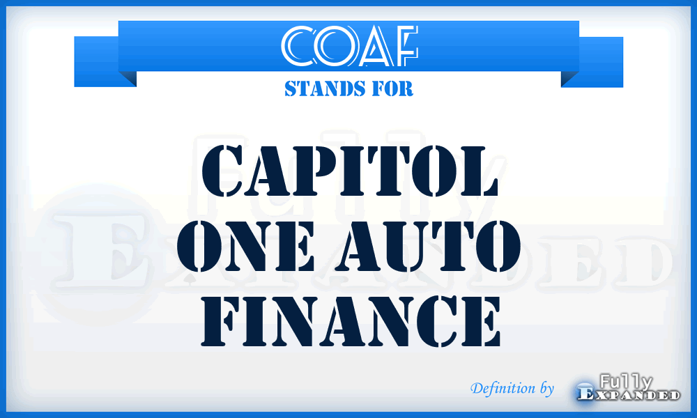COAF - Capitol One Auto Finance