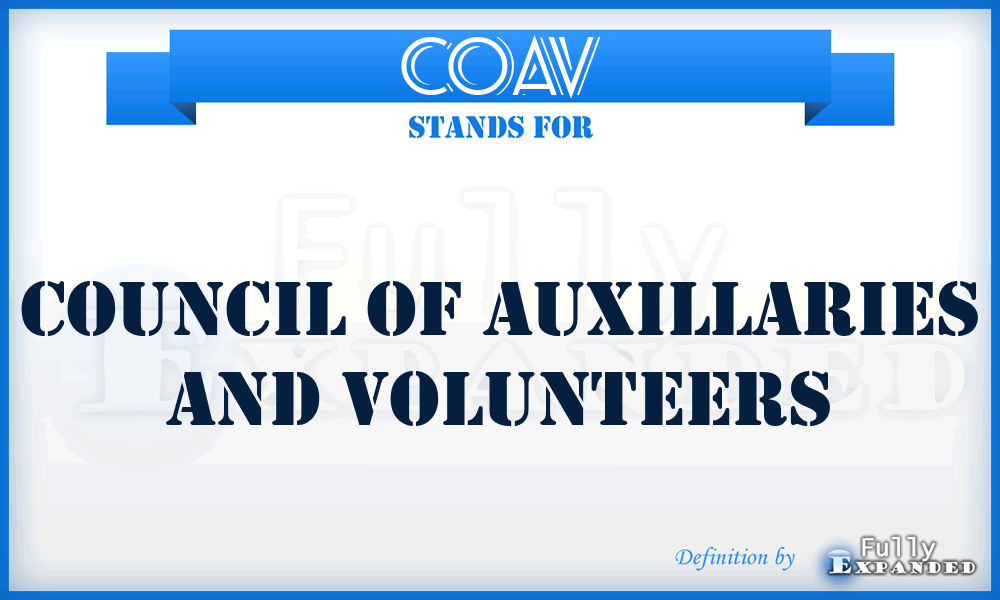 COAV - Council of Auxillaries and Volunteers
