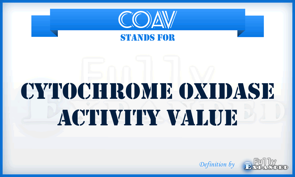 COAV - cytochrome oxidase activity value