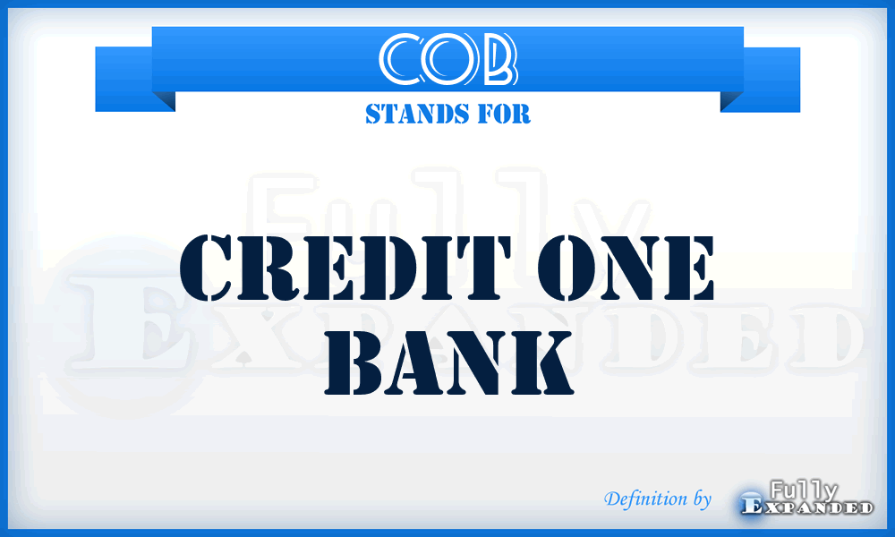 COB - Credit One Bank