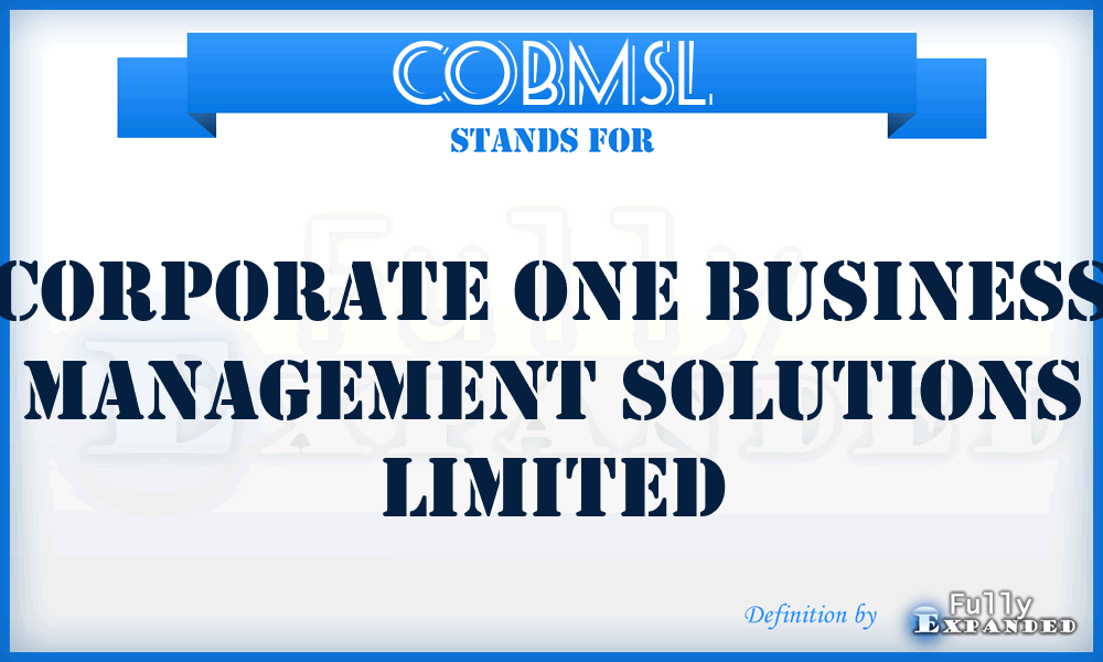 COBMSL - Corporate One Business Management Solutions Limited