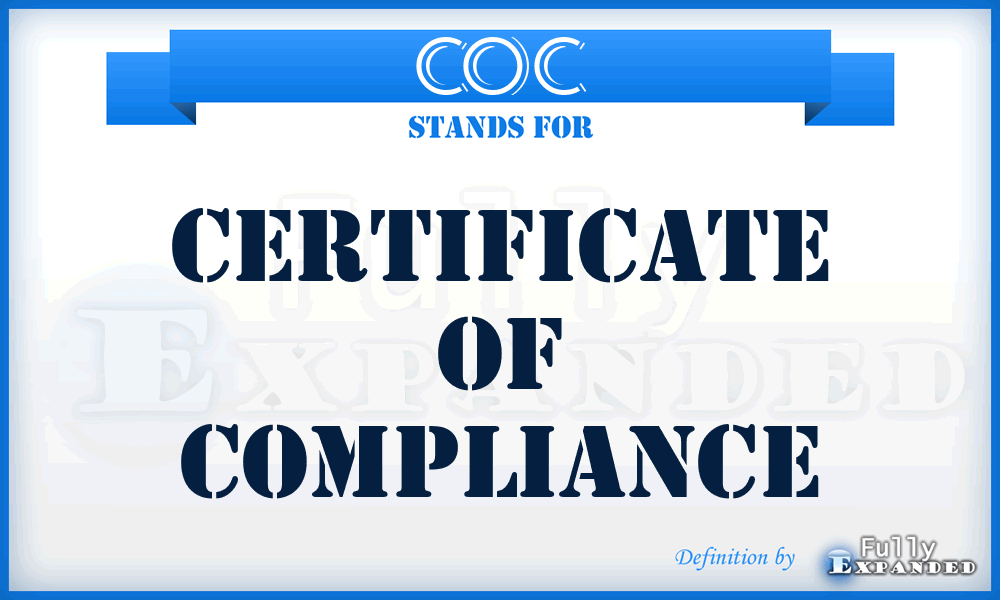 COC - Certificate of Compliance