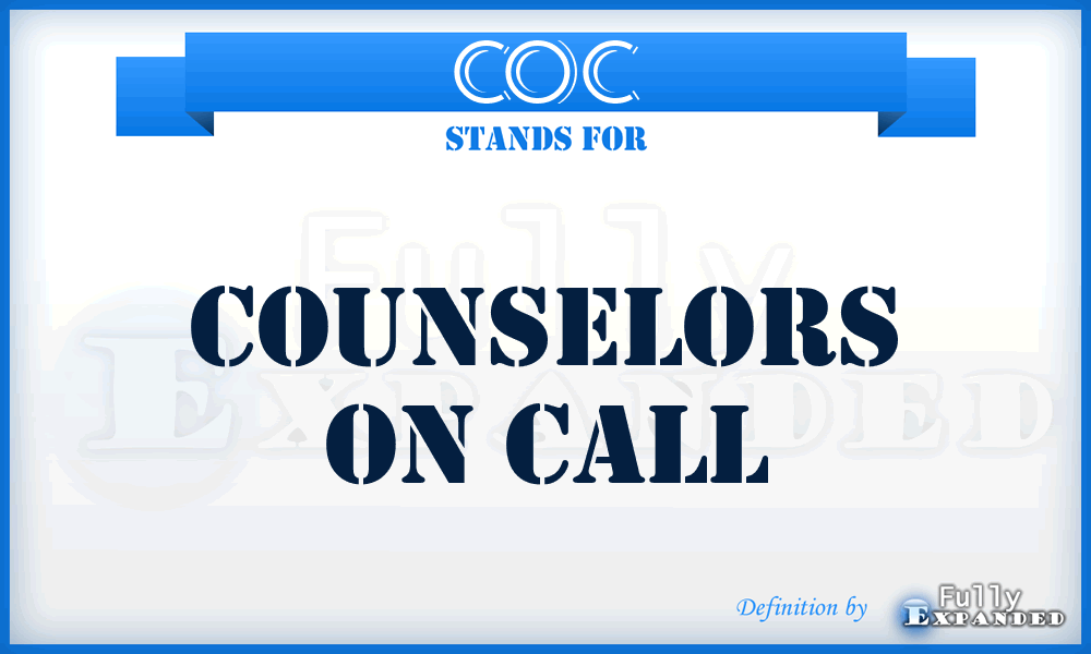 COC - Counselors On Call