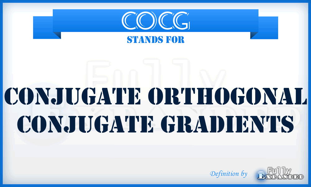 COCG - Conjugate Orthogonal Conjugate Gradients