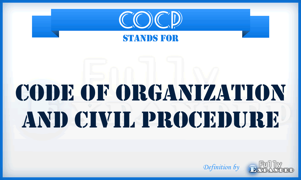 COCP - Code of Organization and Civil Procedure