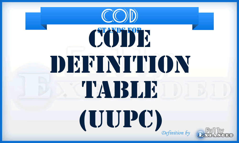 COD - Code definition table (UUPC)