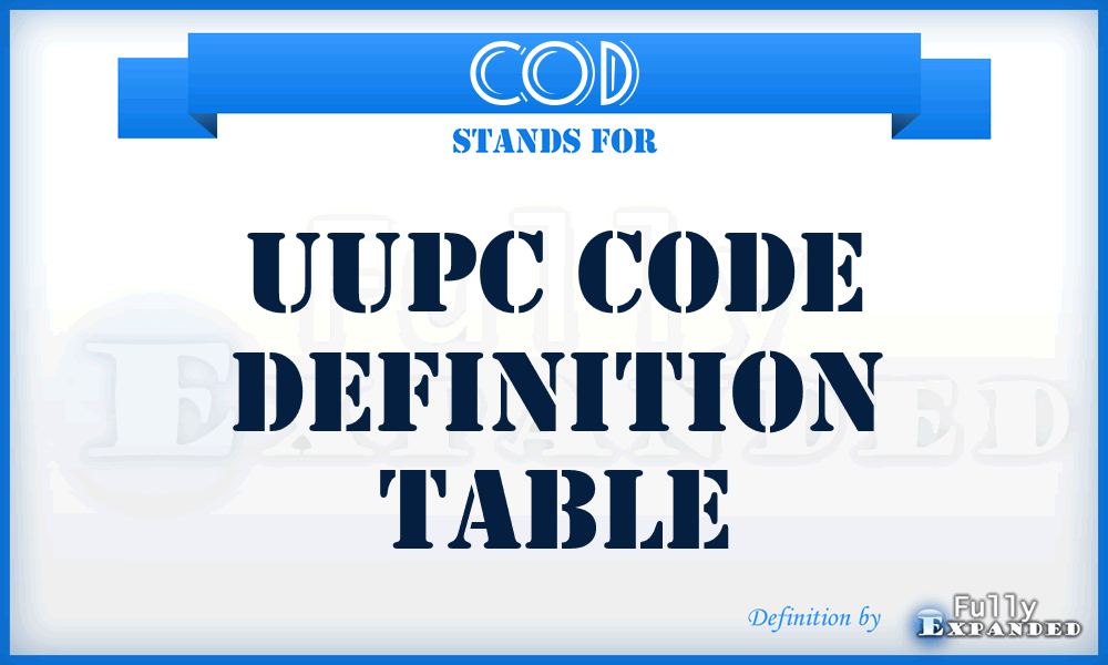 COD - UUPC CODe definition table