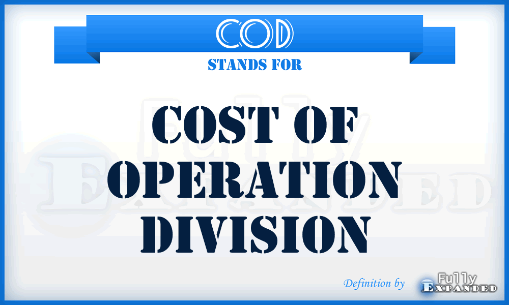 COD - cost of operation division