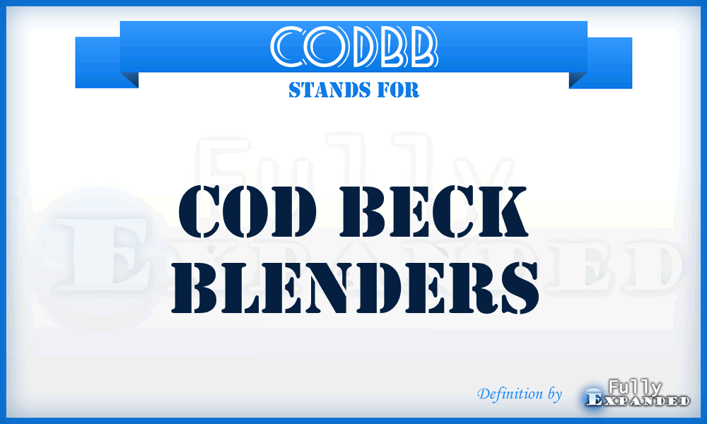 CODBB - COD Beck Blenders