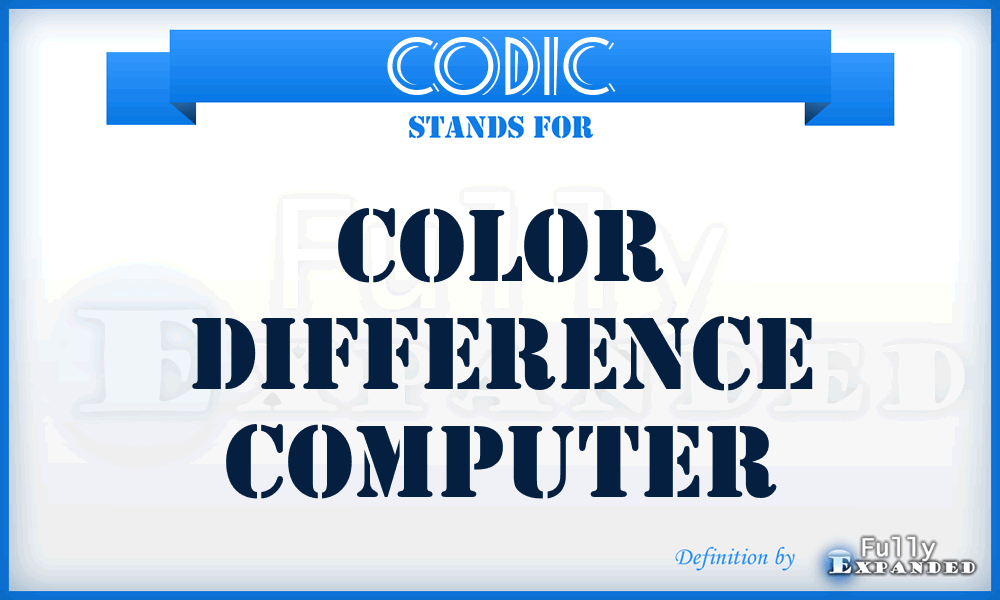 CODIC - color difference computer