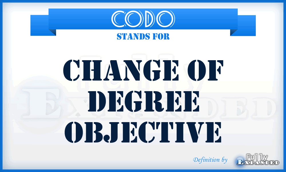 CODO - Change Of Degree Objective