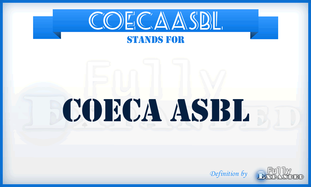 COECAASBL - COECA ASBL