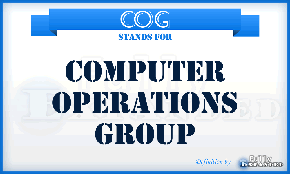 COG - computer operations group