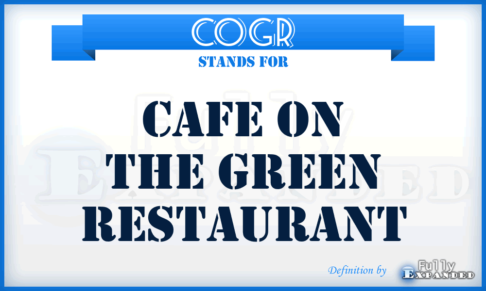 COGR - Cafe On the Green Restaurant