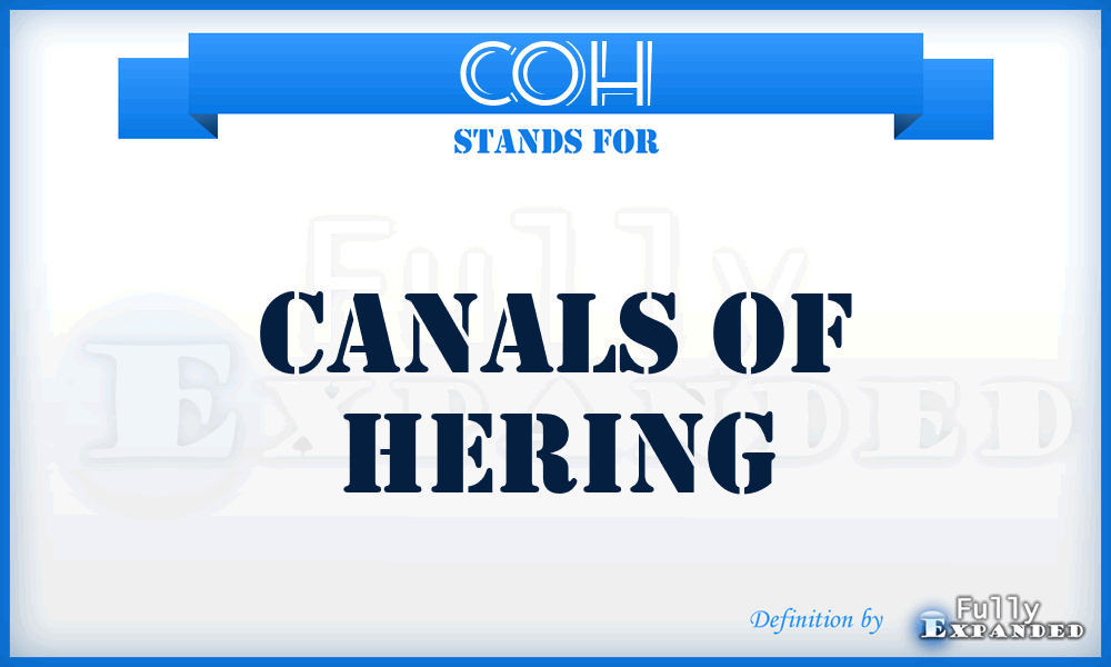 COH - canals of Hering