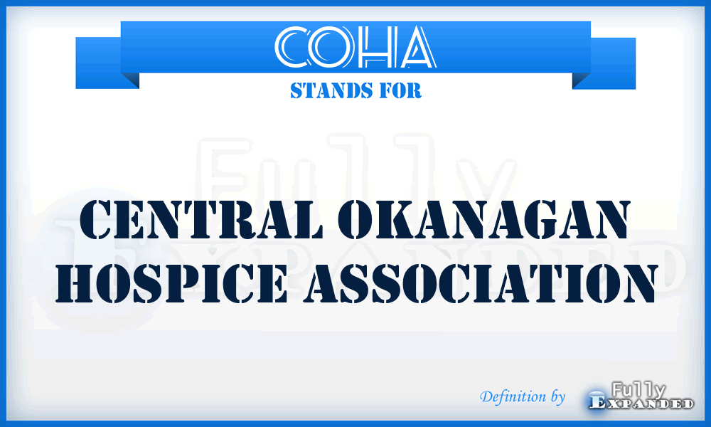 COHA - Central Okanagan Hospice Association