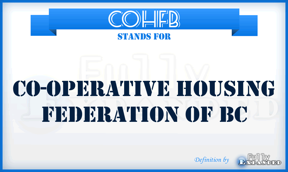 COHFB - Co-Operative Housing Federation of Bc