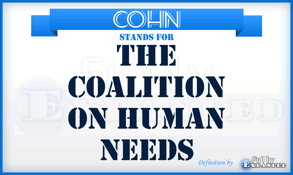 COHN - The Coalition On Human Needs