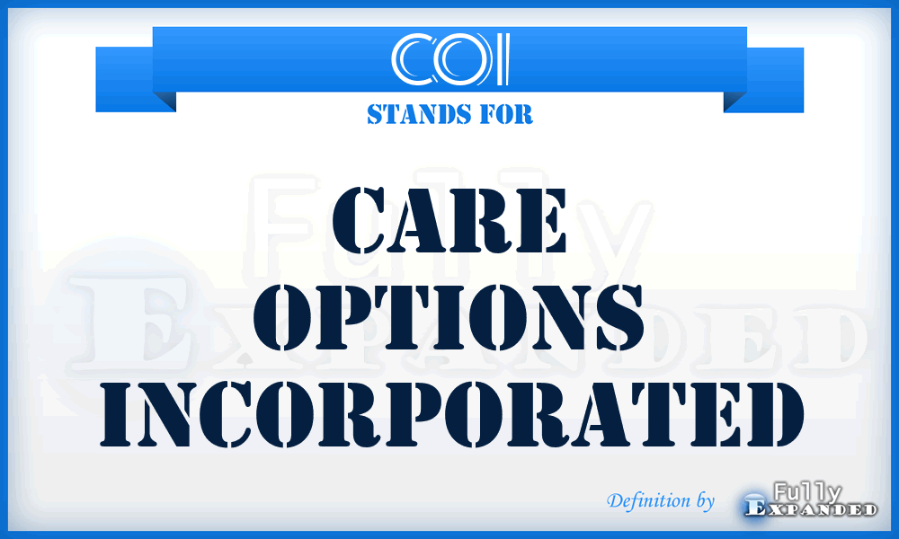 COI - Care Options Incorporated