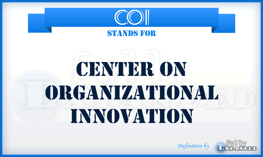 COI - Center on Organizational Innovation
