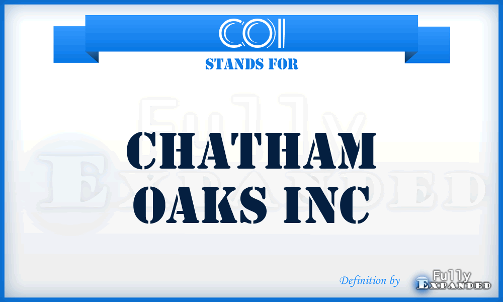 COI - Chatham Oaks Inc