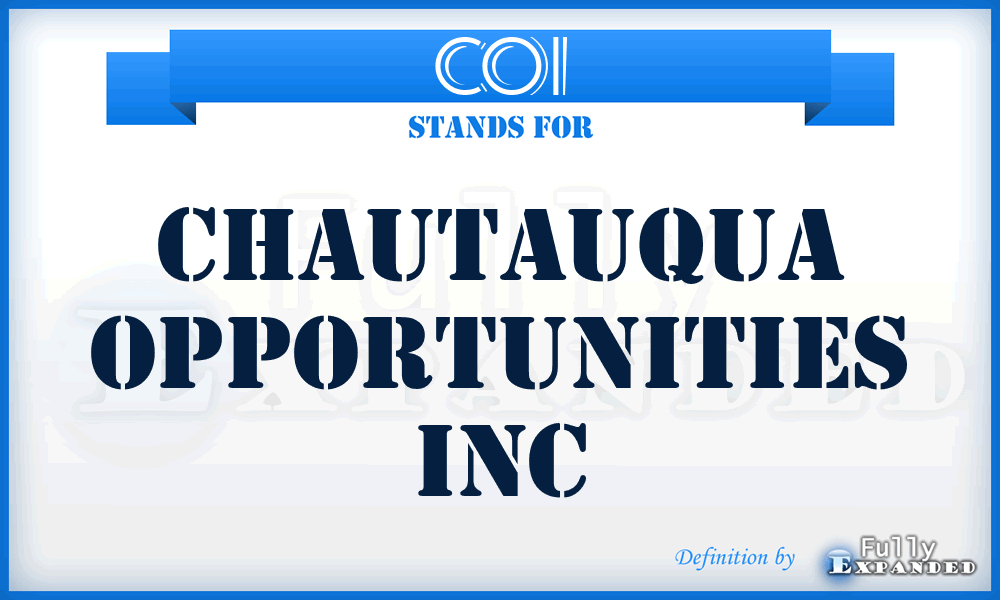COI - Chautauqua Opportunities Inc