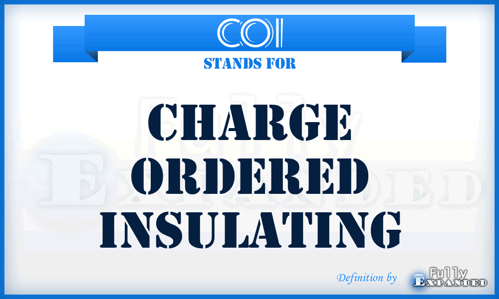 COI - Charge Ordered Insulating