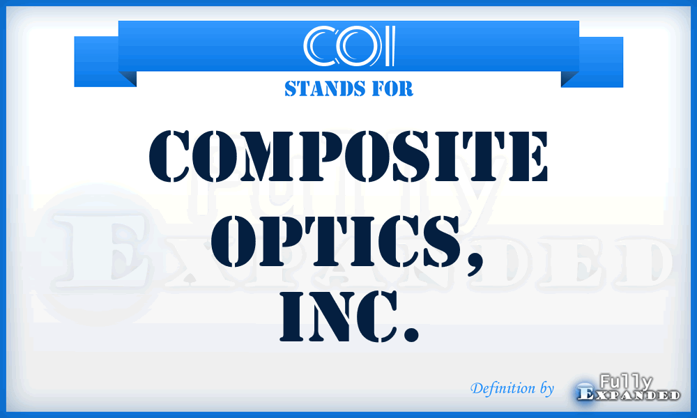 COI - Composite Optics, Inc.