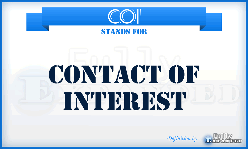 COI - Contact Of Interest