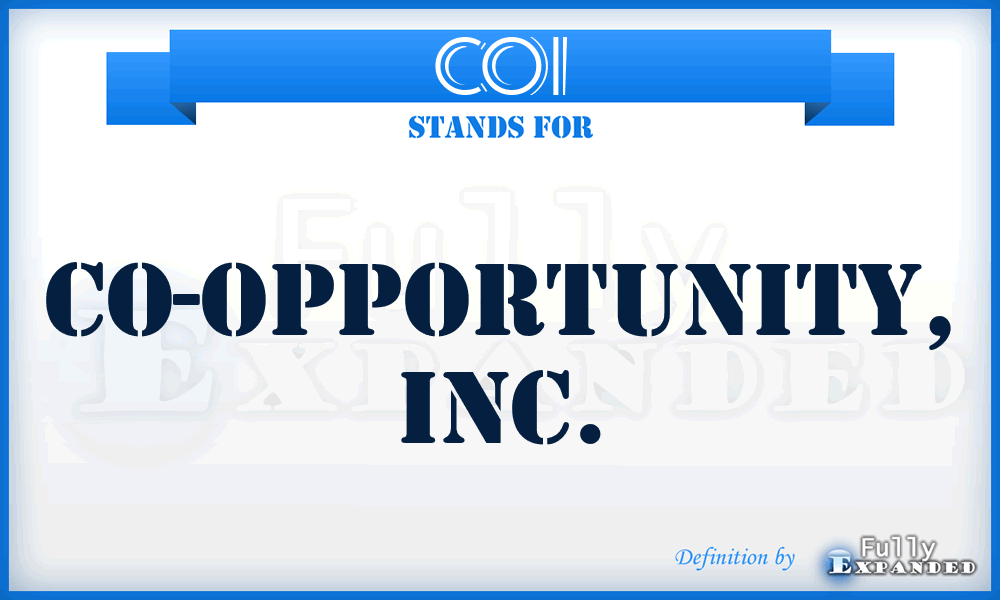 COI - Co-Opportunity, Inc.