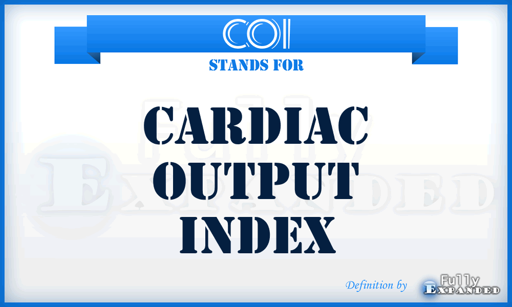 COI - cardiac output index