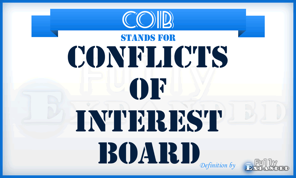 COIB - Conflicts of Interest Board