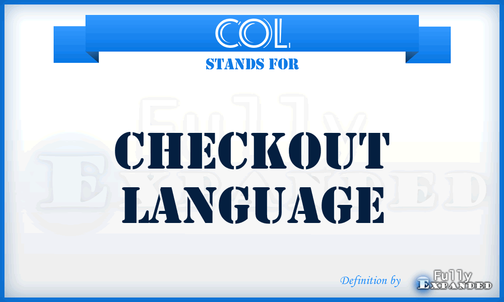 COL - CheckOut Language