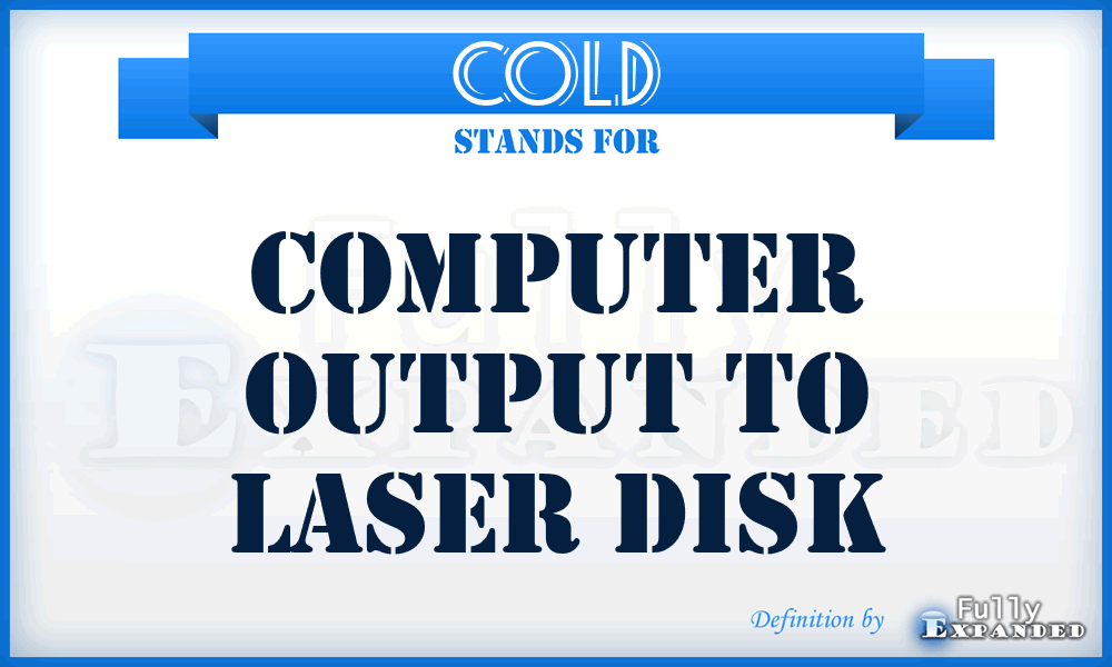 COLD - computer output to laser disk