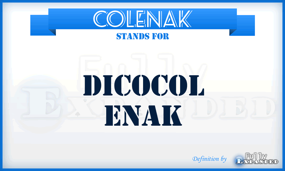 COLENAK - DICOCOL ENAK