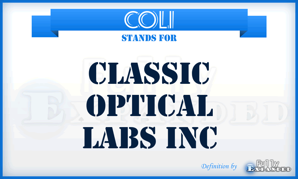 COLI - Classic Optical Labs Inc