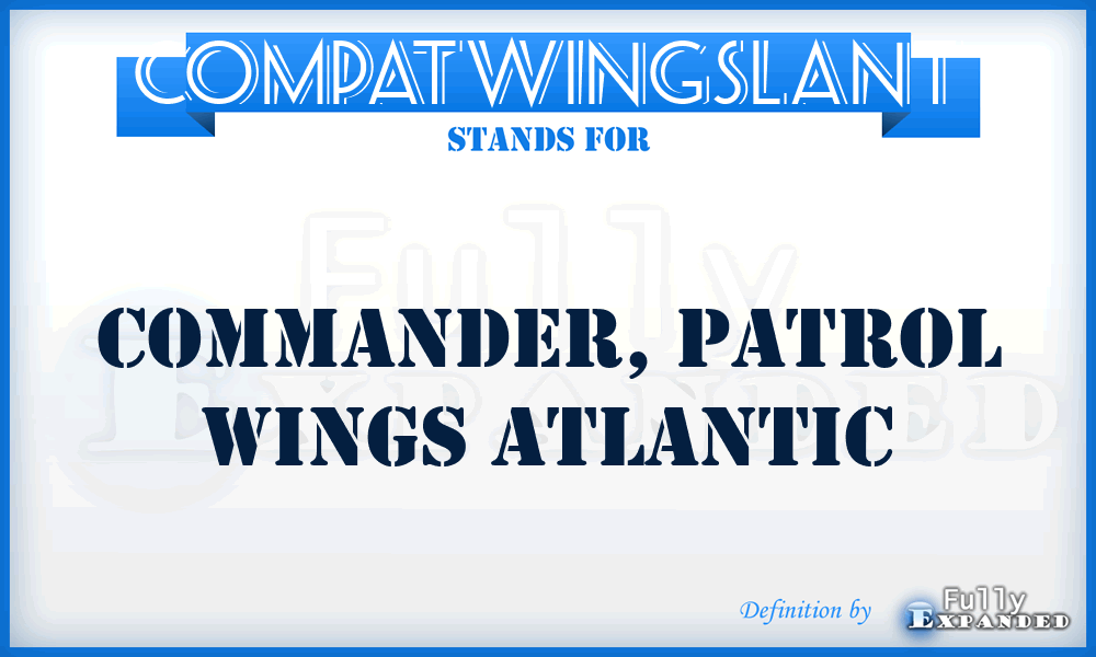 COMPATWINGSLANT - Commander, Patrol Wings Atlantic