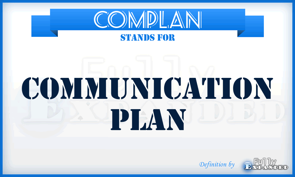 COMPLAN - communication plan