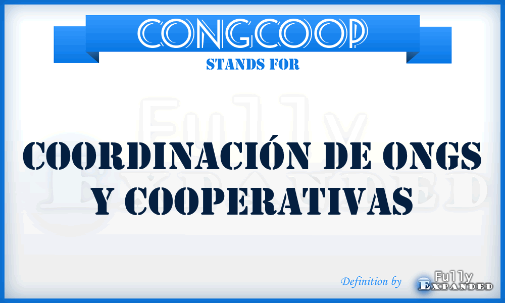 CONGCOOP - Coordinación de ONGs y Cooperativas