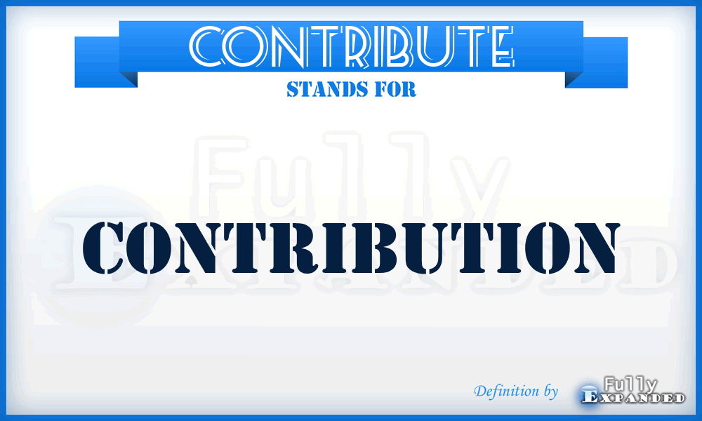 CONTRIBUTE - Contribution