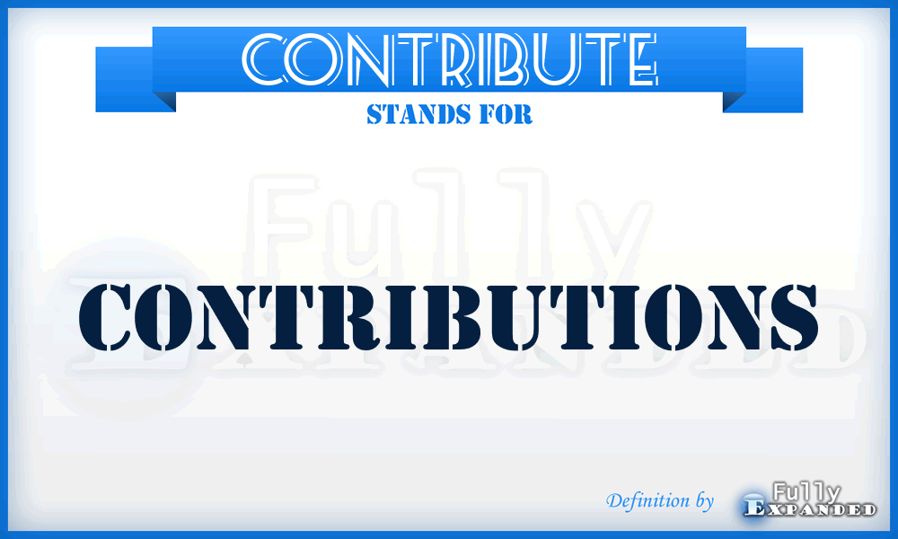 CONTRIBUTE - contributions