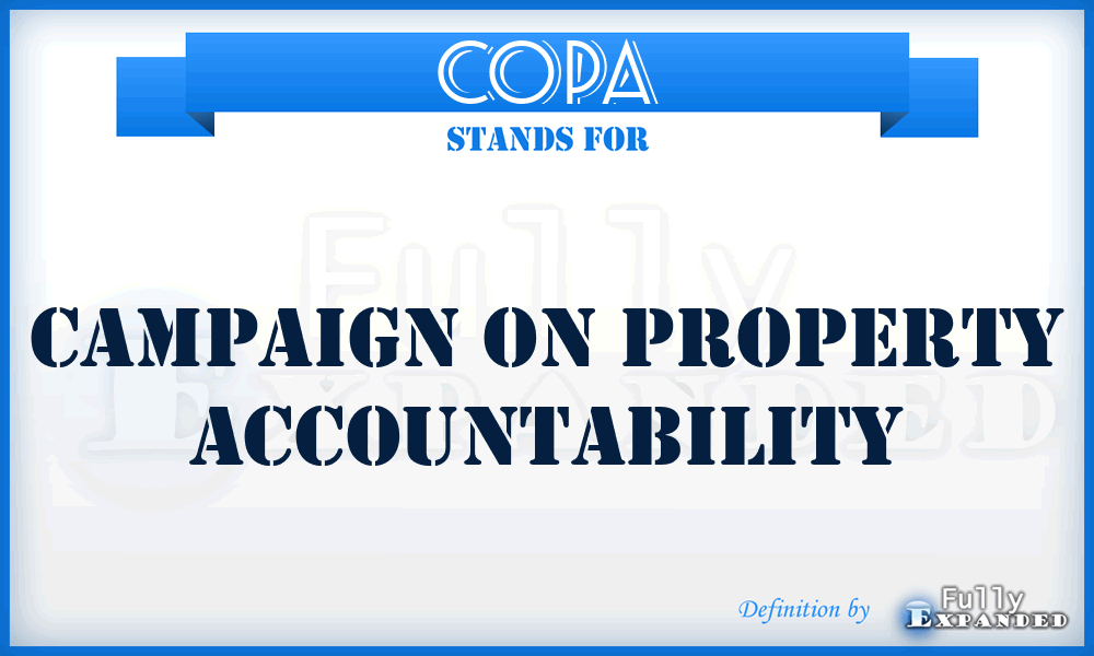 COPA - Campaign on Property Accountability